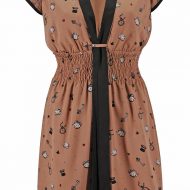 Robe 1 manche animale forplay marron robes courtes