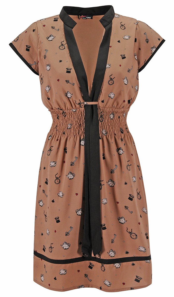 robe 1 manche animale forplay marron robes courtes