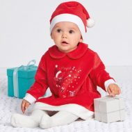 Robe a pois de noel avec bonnet