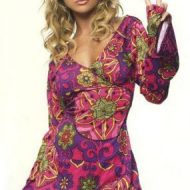 Robe hippie flash leg avenue multicolore mode retro