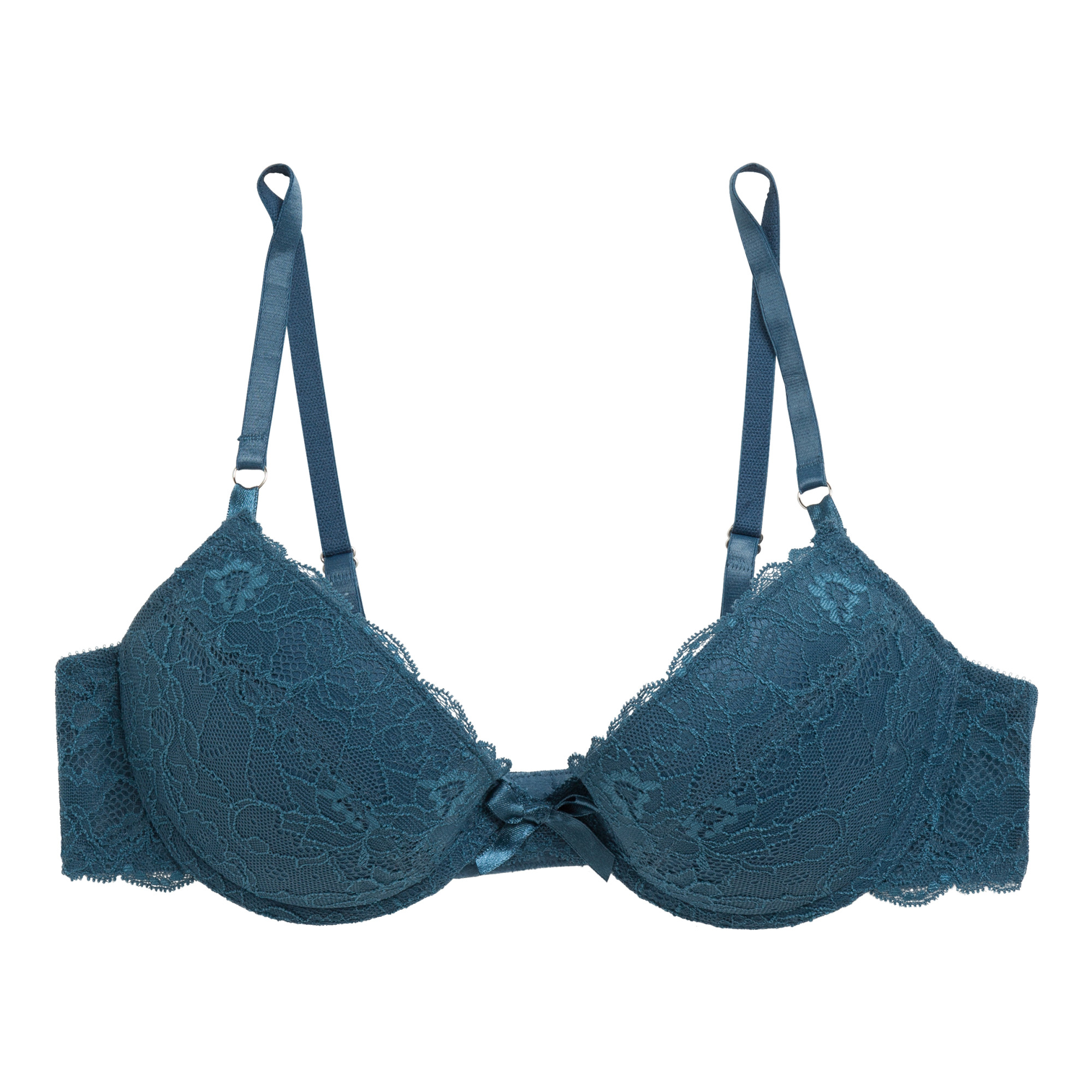 soutien gorge push dentelle bleu jeans