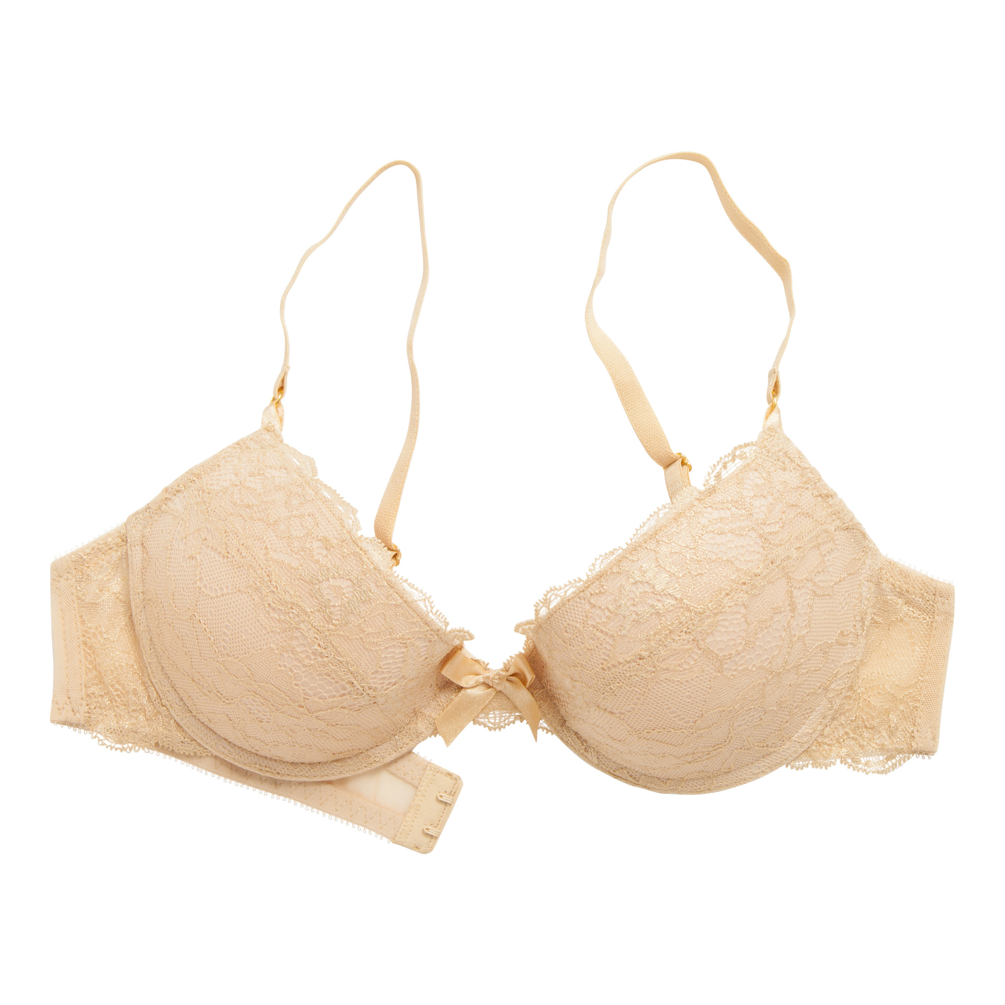 soutien gorge push dentelle gold