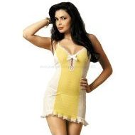 Sunsee chemise obsessive jaune blanc nuisettes