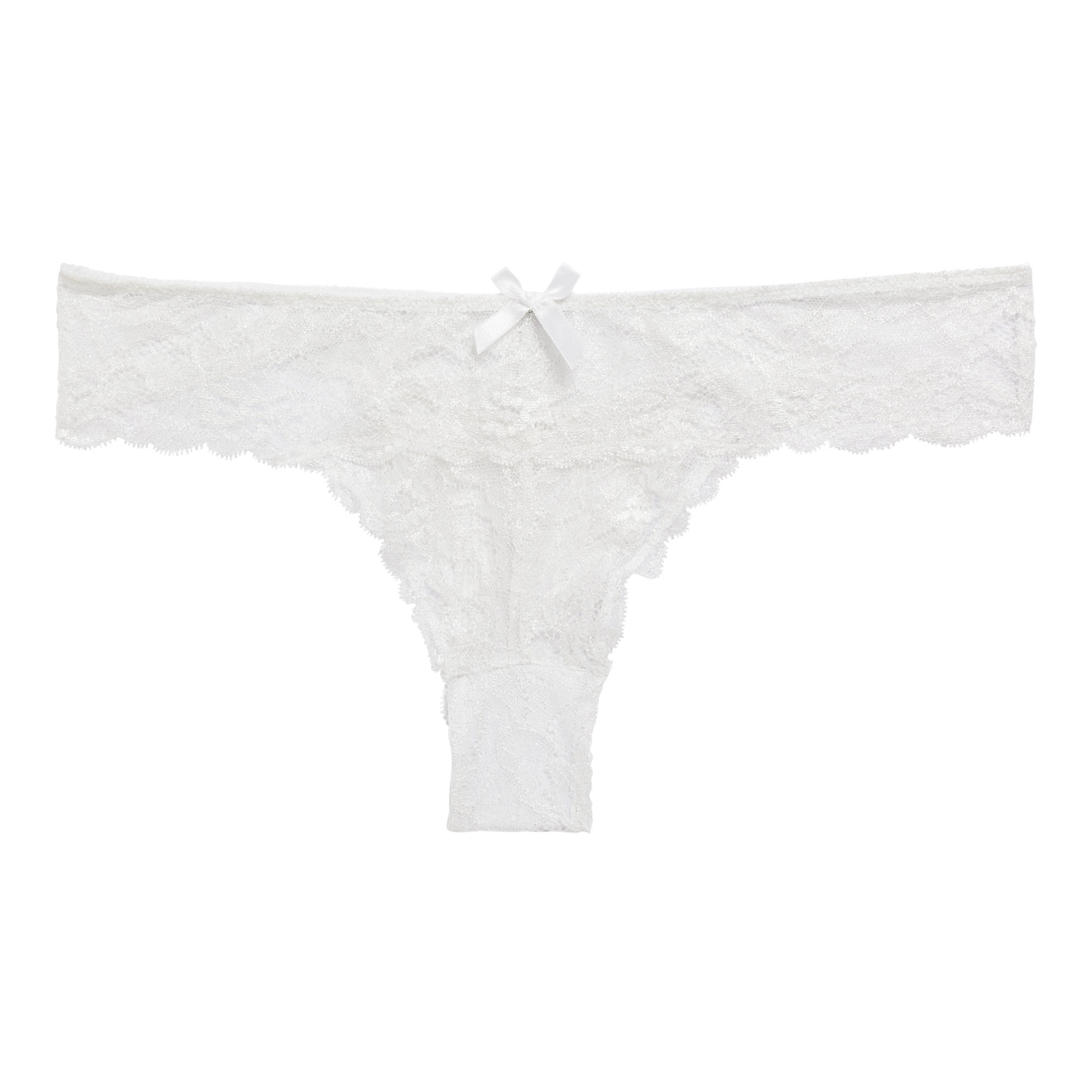 tanga argent dentelle