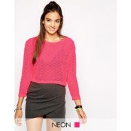 Top manches longues maille leg avenue rose fluo hauts et tops